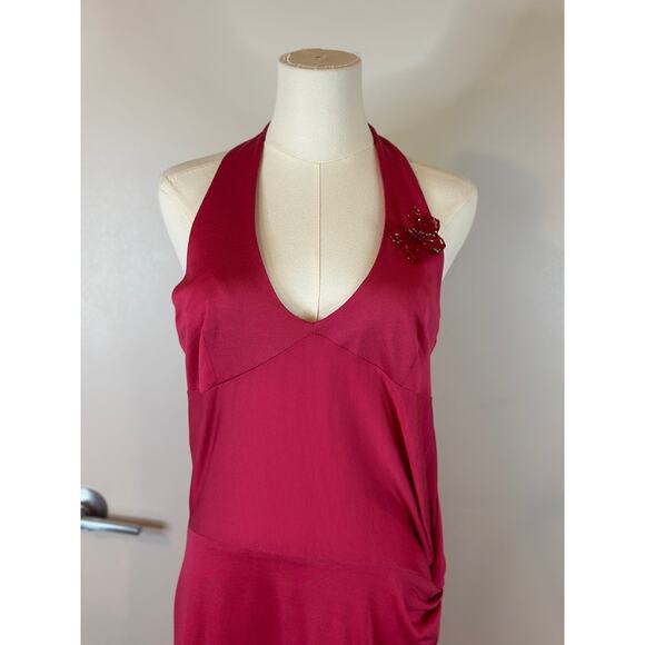 Vintage 70s Disco Dress MNG Womens XL Pink Halterneck Slip Cocktail Barbie Party - Picture 3 of 13